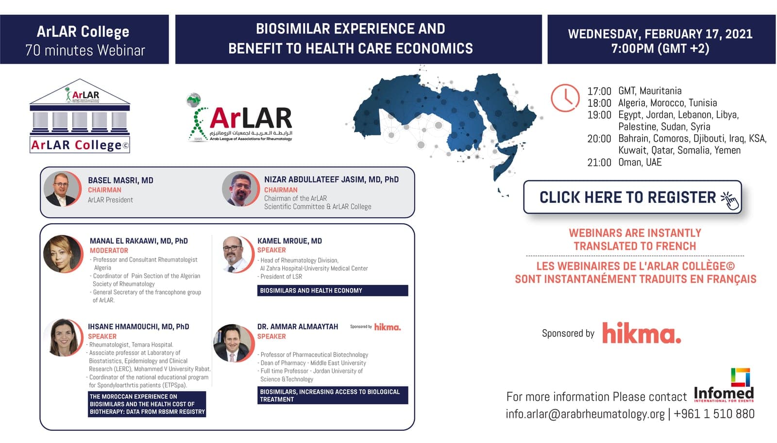 ArLAR College BIOSIMILAR EXPERIENCE AND BENEFIT TO HEALTH CARE ECONOMICS Webinar
