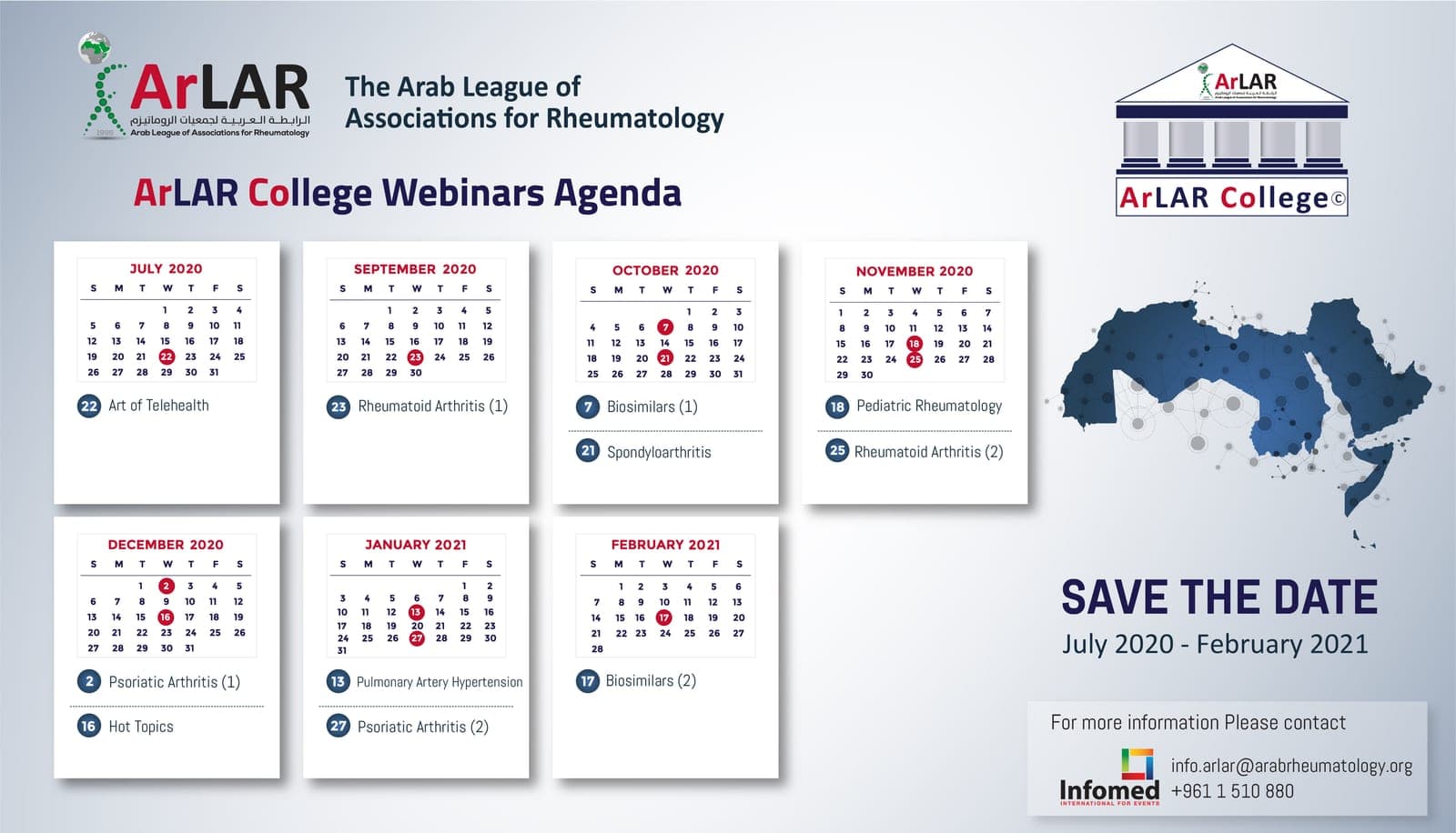 ArLAR College - Calendar of Webinars